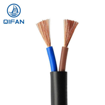 起帆（QIFAN）电缆 RVV2*0.75平方护套线国标铜芯设备电源线 黑色 1米 11米起售