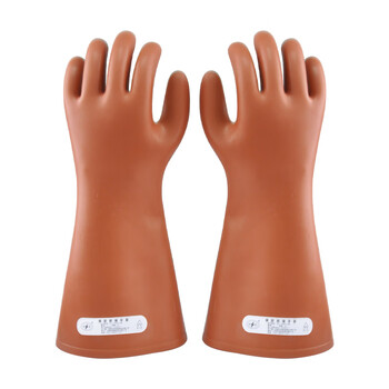 双安10KV橡胶绝缘手套1级带电作业耐压3KV防护手套电工电力检修高压防触电安全劳保手套 定做1副