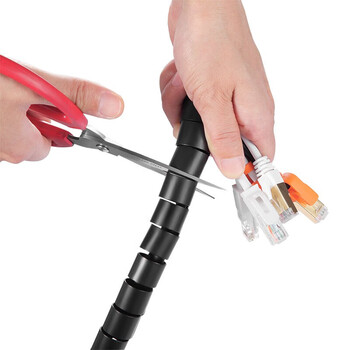 聚远 JUYUAN 理线管包线管束线管电线收纳固定整理绕线器束线器电源理线器黑色2米长直径22mm 10根起售 1根价