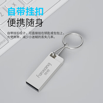 梵想（FANXIANG）8G USB2.0 电脑车载金属迷你小U盘F206 银色 防水防震企业竞标投标招标优盘