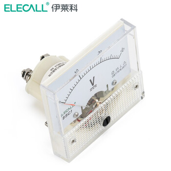 伊莱科(ELECALL)直流电压表85C1 指针式表头安装式小型机械伏特表1~3KV维修电压 白色 直流20V
