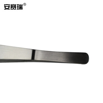 安赛瑞 不锈钢镊子 加长圆头带齿镊子 鱼缸清洁用具 水草垃圾清理工具 27cm 弯头 26372