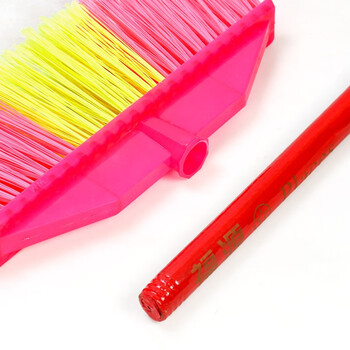 领象 环卫硬毛学校扫把笤帚 木把小扫把大户外塑料硬丝 方头01