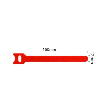 汇采 自粘背靠背数据线捆扎带红色 彩色尼龙魔术贴扎带多功能束线带 宽12mm×长150mm