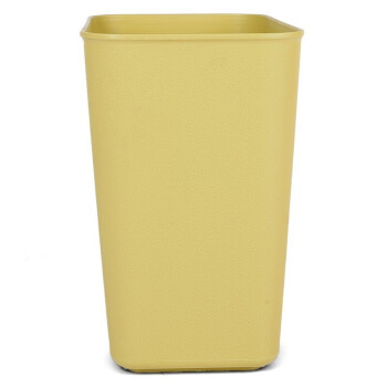斯图加厚垃圾桶酒店客房垃圾桶不带盖直边宾馆餐厅纸篓办公室果皮垃圾桶 大号14L米黄色