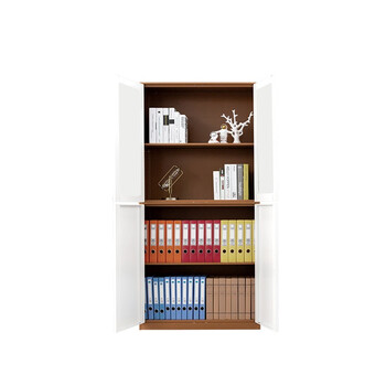 盛花 加厚钢制通双节文件柜资料柜物品柜凭证柜档案柜1850*900*400咖白套色