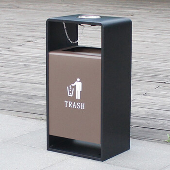 迪恩斯（DEANS）户外售楼部庭院垃圾桶大号公共场所室外果皮箱公园小区别墅园林商用垃圾箱 咖啡色镀锌喷塑