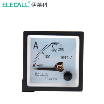 伊莱科(ELECALL)机械指针式电流表 接互感器电流表 99T1 黑白色 30/5A
