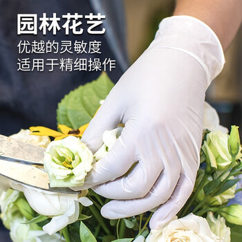 安思尔一次性乳胶手套防油防水护理美容清洁劳保100只/盒10-144 L码【正品行货】