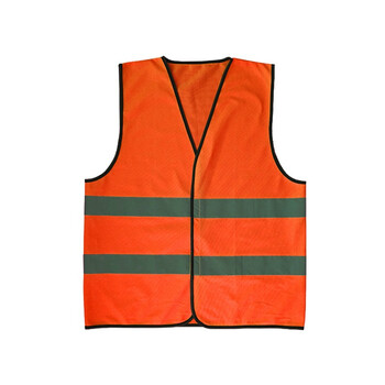 Raxwell RW8102 反光背心 安全衣 双杠魔术贴款定做 工地施工应急救援夜跑骑行马甲 荧光橘 均码