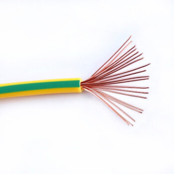 金龙羽 国标铜芯电线电缆单芯多股软线阻燃ZC-BVR4平方电线100米/卷 黄绿双色