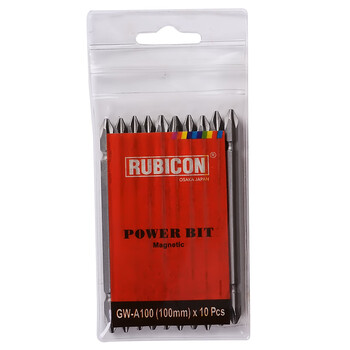 罗宾汉（RUBICON）双头电钻批头十字套装GW-A150电动螺丝刀 强磁风批头150mm 10支装