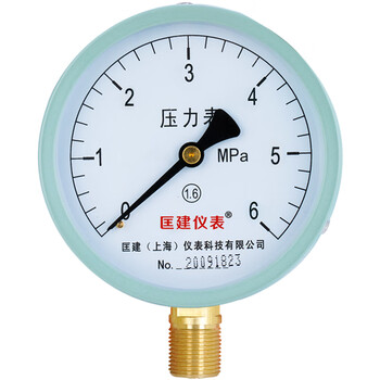 匡建仪表（CONJANT）Y-100压力表直径100mm M20*1.5螺纹径向安装0-6mpa