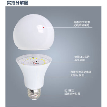 誉翊 LED节能灯泡E27螺口螺旋球泡商用电灯泡球灯泡 白光 9w (5个装)