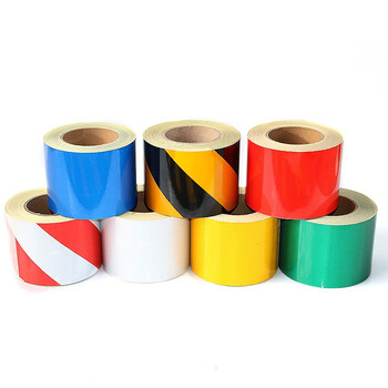 者也（ZYE）反光警示胶带交通反光膜反光贴黄黑斜纹红白反光胶带反光带5S分区安全警戒带 10CM*33M 黄黑斜纹