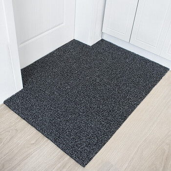 雅的 拉丝圈地毯垫工程防滑PVC迎宾地垫 宽1.8米*厚15mm长1米 灰色