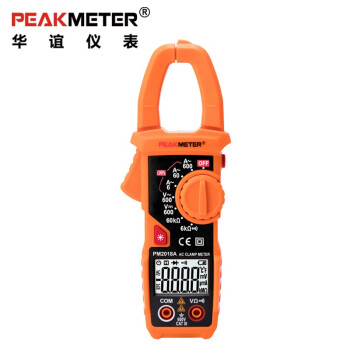 华谊PEAKMETER PM2018A 手动量程钳形表万用表 高精度电流表/600A 小型智能数显钳表 定做 1台