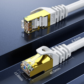 海乐(HAILE)CAT6A高速工程级超六类双屏蔽网线 HT-565Y-3M 白色3米