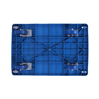 知旦手推车46*72*82cm承重200斤蓝色加固款车间货物搬运车拉杆车平板推车TC691 4寸轻音轮