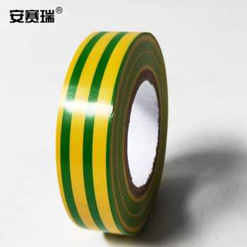 安赛瑞 黄绿地线标识胶带（10卷装/包)17mm×18m PVC电气电工绝缘 12415