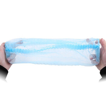 者也（ZYE）一次性无纺布条形帽无尘头套网帽车间防油烟蘑菇帽厨师帽子 白色 19寸