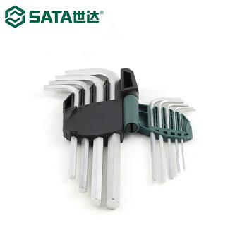 世达（SATA）09107A 9件铬钒钢加长内六角扳手组套