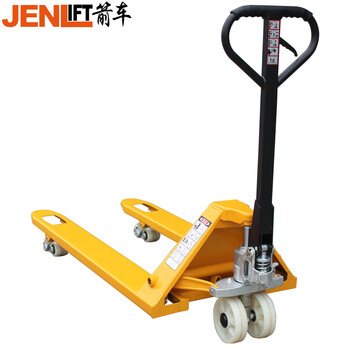箭车（JENLIFT）叉车加长手动液压搬运车液压托盘升降地牛3吨外宽550叉长1500尼龙轮