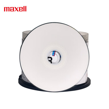 麦克赛尔（Maxell）CD-R光盘/刻录光盘 盘面可打印系列 空白光盘刻录盘光碟 52速700M 桶装50片