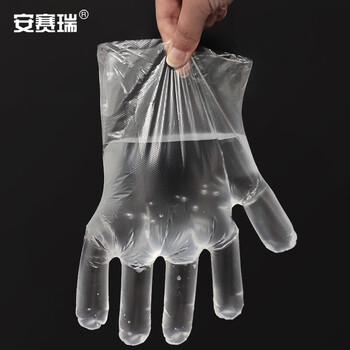 安赛瑞 一次性手套 塑料透明(1000只装) PE薄膜家用清洁焗油染发 28217