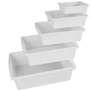 兰诗（LAUTEE）SY6# 加厚塑料冷冻盘 长方形塑料方盘白盆海鲜养殖盘周转箱收纳盒零件盒胶盘 188*128*50mm