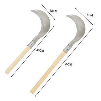 康丽雅 K-0285 木柄弯头镰刀 环卫绿化割草刀砍柴刀农用刀开荒刀 银色小号