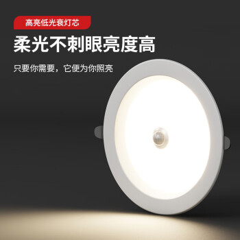 东君 LED人体感应筒灯 2.5寸 开孔75-80mm DJ-05G 3W 白光