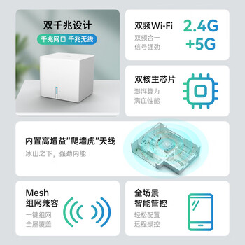 中兴（ZTE） 小方糖 AC1200 5G双频千兆智能无线路由器 一键mesh Z506智能wifi 稳定穿墙高速家用