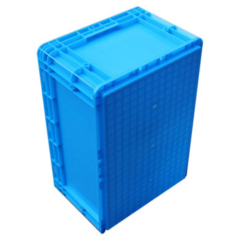 京云灿塑料物流箱带盖子长方形蓝色零件周转箱五金配件物料箱600*400*280mm