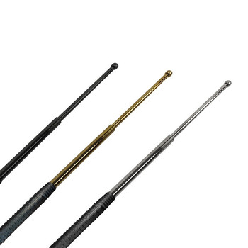 企桥 防暴伸缩棍 车载防身工具 防护三节钢笔伸缩甩辊甩鞭 伸缩棍 金色