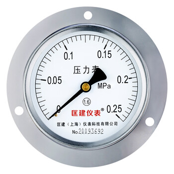 匡建仪表（CONJANT）Y-100ZT轴向带边压力表 液压表水压表气压表真空表0-0.25MPa