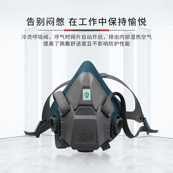 3M 6502*1+2096*4防毒面具呼吸防护套装6502半面具+4片2096CN滤棉1套装DKH