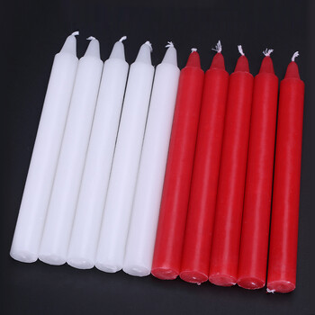 趣行 应急照明蜡烛 日用实验烛光直杆蜡圆柱蜡停电应急照明蜡烛（十支装）红色 2*20cm