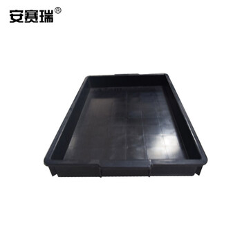 安赛瑞 加厚塑料方盘 塑料周转箱 物料电子元件盒零件盒 440×290×50mm 黑色 16347