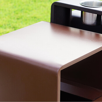 益美得 CY-315 户外分类垃圾桶室外两分类垃圾箱公园街道小区广场环保果皮箱灭烟灰桶商用 咖啡色不锈钢