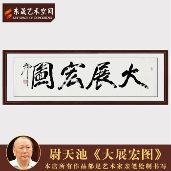 尉天池名家手写真迹精品书法《大展宏图》客厅毛笔字包邮装饰送礼
