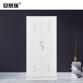 安赛瑞 清洁柜 双门卫生柜 钢制拖把扫帚柜 铁皮带锁保洁工具杂物收纳柜 双门款700489