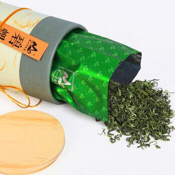 茗山生态茶 茶叶新茶 碧螺春绿茶 嫩叶双木罐装共300g 自饮送礼 