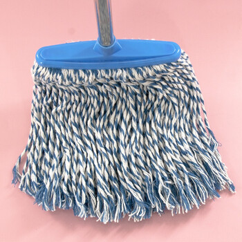 冰禹 BYA-64 清洁拖把 商超工厂拖布地拖 宽蓝白拖把双节杆