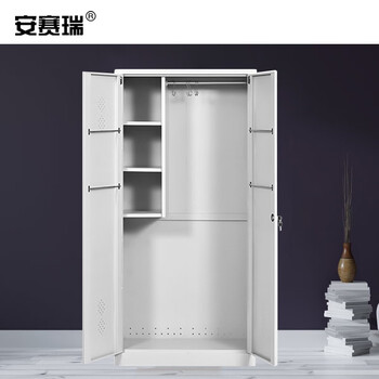 安赛瑞 清洁柜 双门卫生柜 钢制拖把扫帚柜 铁皮带锁保洁工具杂物收纳柜 双门款700489