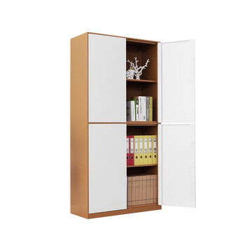 盛花 加厚钢制通双节文件柜资料柜物品柜凭证柜档案柜1850*900*400咖白套色