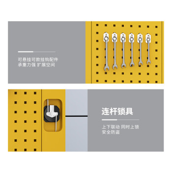 知旦防静电工具柜ZD8207五金零件柜置物柜收纳柜单抽三层板灰黄色