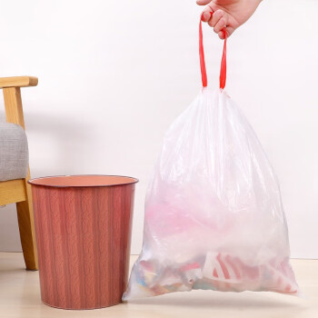 环舟塑料抽绳垃圾袋加厚PE聚乙烯垃圾袋抽绳平口垃圾袋45*50/100只
