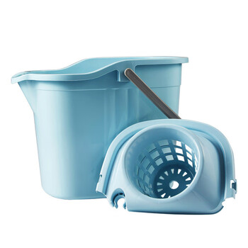 金固牢 KCsy-48 清洁拖把桶带提手 带轮拖布桶清洁挤水桶 耐用简易手动拖地桶 拖把+清洁桶