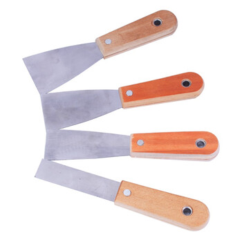 康丽雅 K-0190 木柄油灰刀 抹灰刀腻子刀清洁铲刀刮刀 1寸-10个装